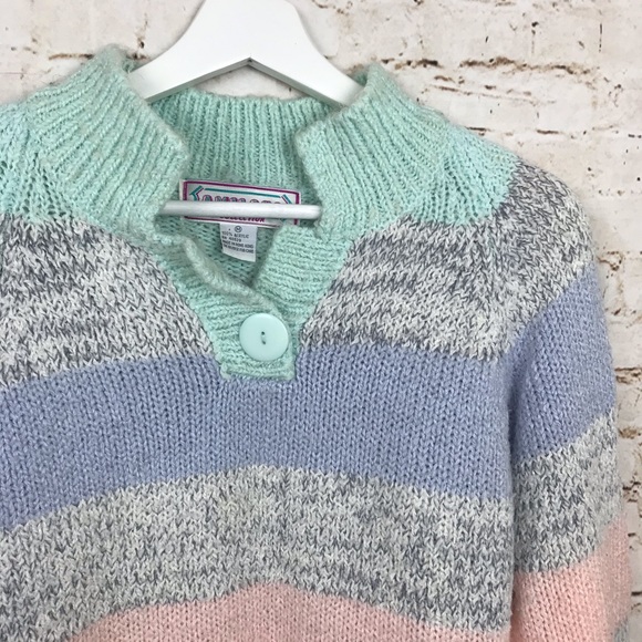 Amilano Vintage Pastel Striped Pullover Sweater M - Picture 2 of 5